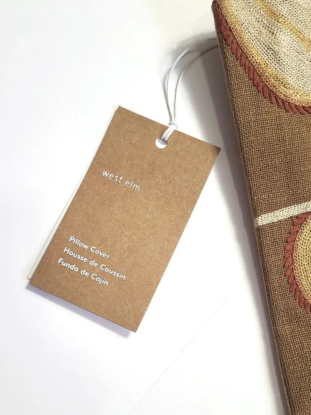 West Elm NEW 20-inch Crewel Garden Pillow Cover 100% Cotton